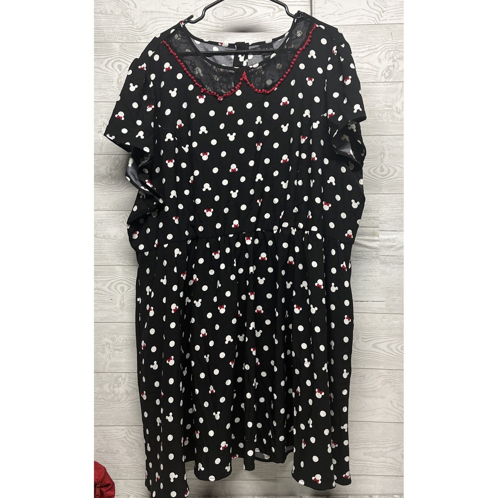 Official‎ Disney Brand Minnie Mouse Silhouette Black Red Dress Plus Size 26 XXL